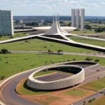 Vista panorâmica da Esplanada dos Ministérios em Brasília, representando fundos previdenciários do Iprev-DF atingindo R$ 6,3 bilhões.