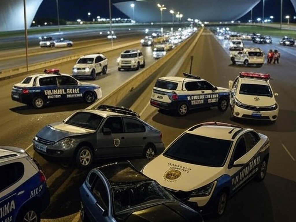 Carro capotado em rodovia no DF após acidente com motorista embriagado e CNH cassada.