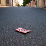 Rua residencial em Vicente Pires com embalagem de chiclete no chão, representando incidente de agressão.