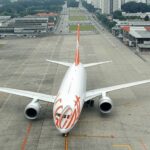Avião da Gol no Aeroporto de Congonhas em São Paulo, representando a companhia aérea fundada por Constantino Junior.