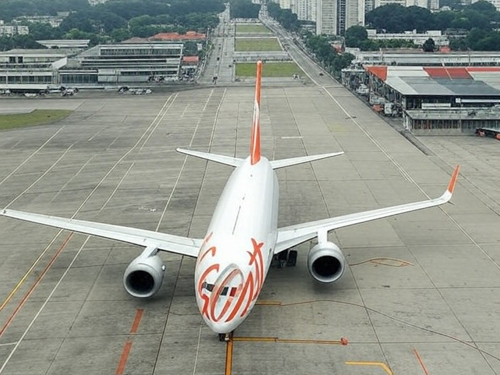Avião da Gol no Aeroporto de Congonhas em São Paulo, representando a companhia aérea fundada por Constantino Junior.
