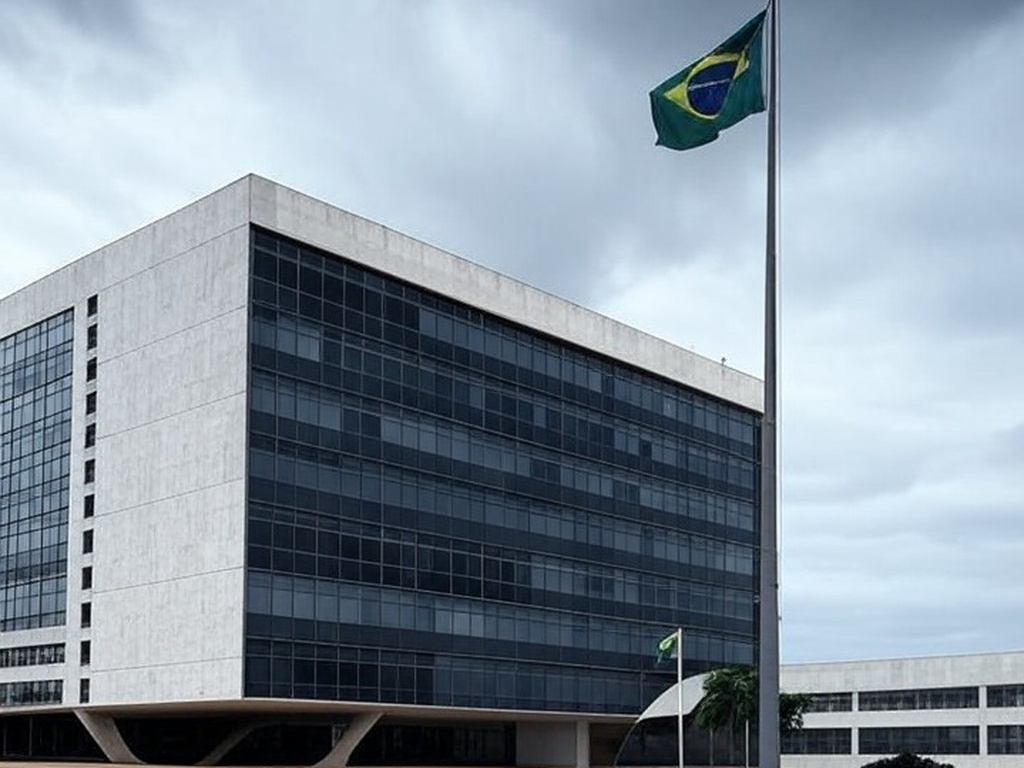 Prédio do Tribunal de Justiça em Brasília com bandeira a meio mastro, simbolizando luto pela morte de desembargador.