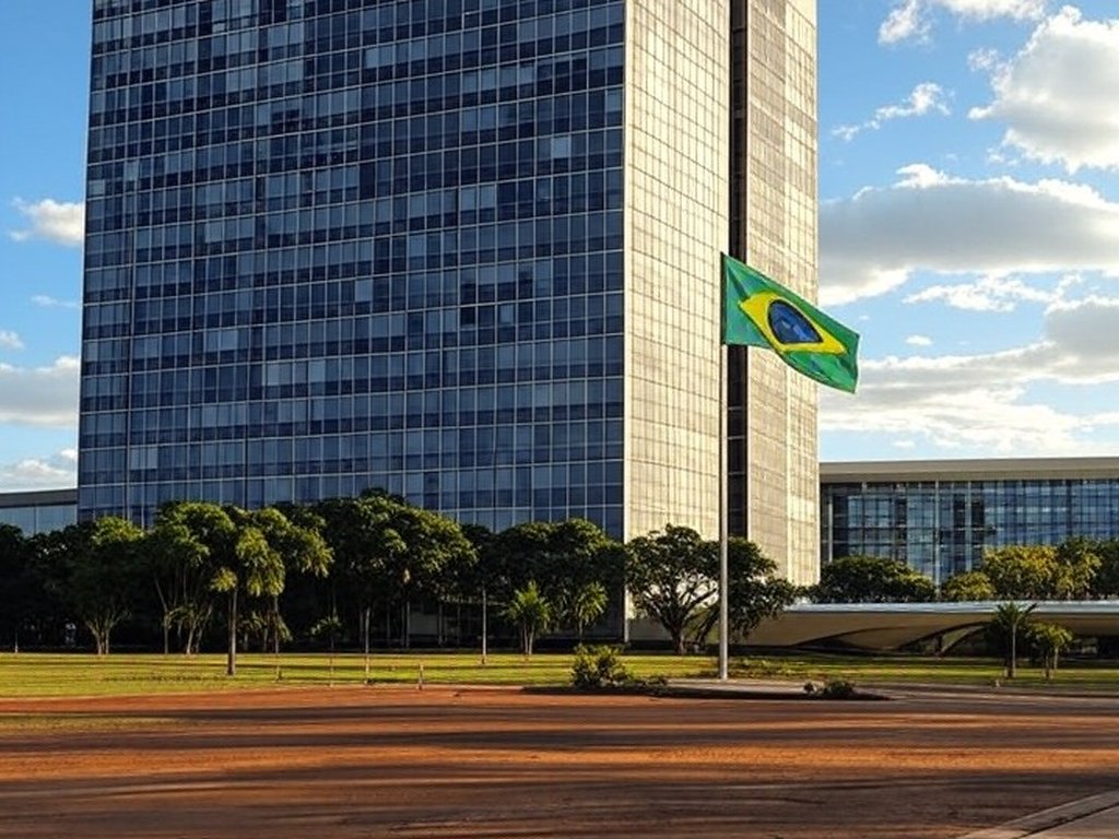 Edifício do Ministério da Fazenda em Brasília, simbolizando exoneração de Marcos Pinto a pedido próprio.