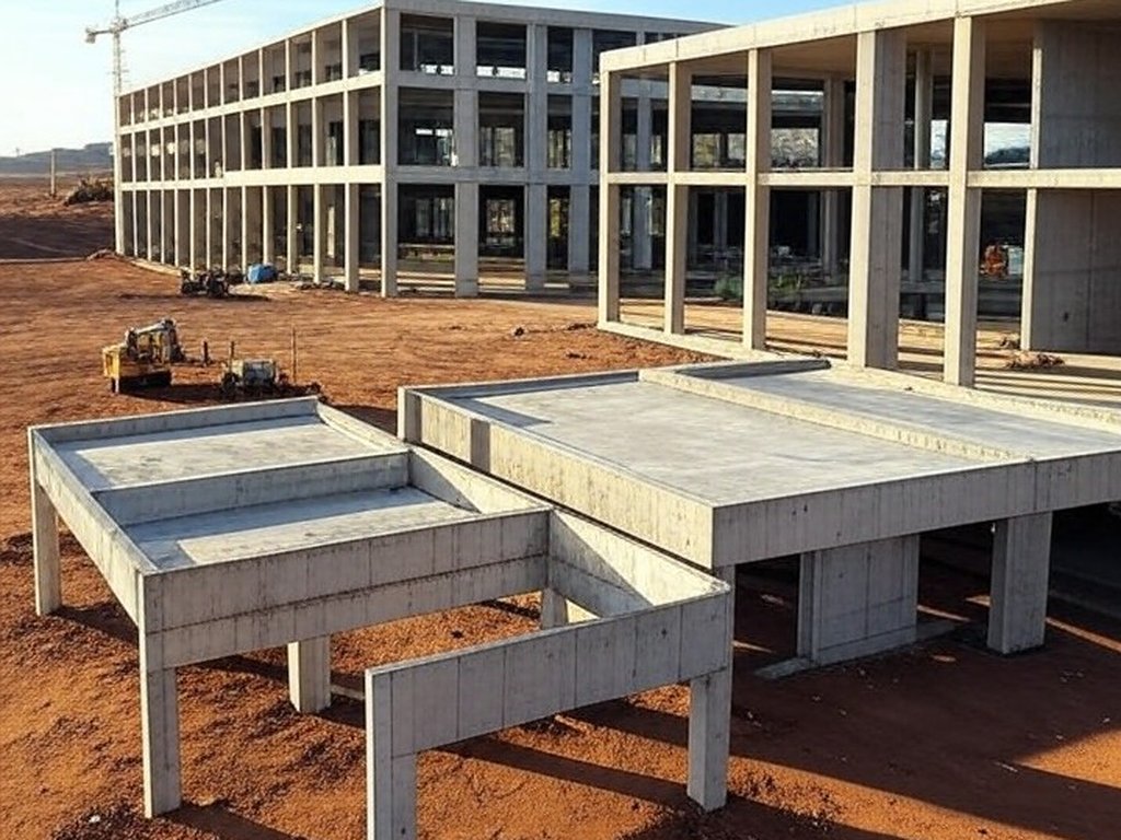 Canteiro de obras da UPA do Guará avançando para concretagem da laje em janeiro de 2026.