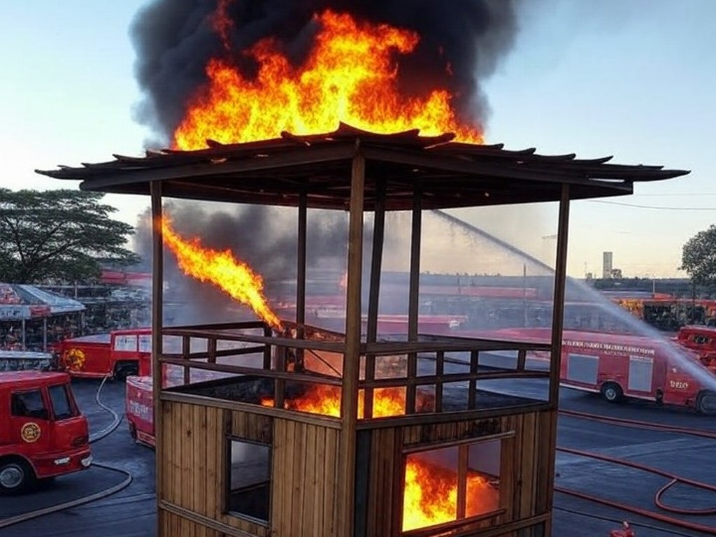 Incêndio em cozinha de quiosque na Feira dos Goianos em Ceilândia, controlado por bombeiros sem vítimas.