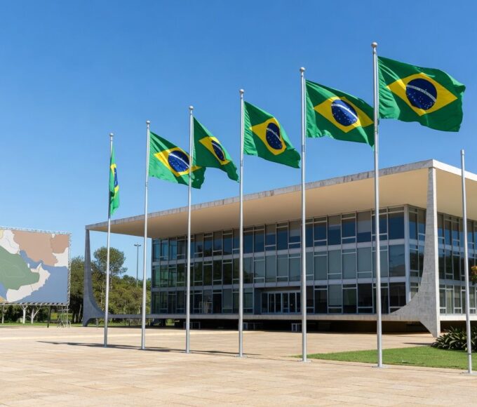 Edifício do Itamaraty em Brasília emitindo alerta contra viagens ao Oriente Médio, incluindo Irã e Israel.