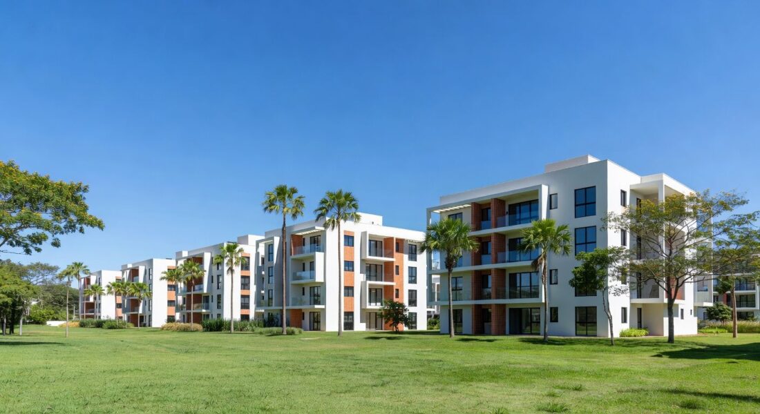 Complexo de apartamentos no Itapoã Parque, DF, representando avanço em projeto habitacional.