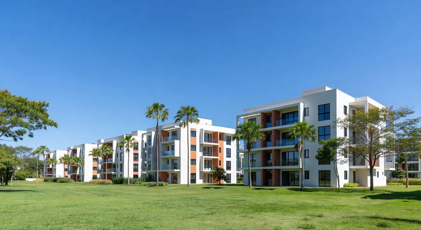 Complexo de apartamentos no Itapoã Parque, DF, representando avanço em projeto habitacional.