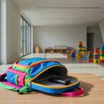 Mochila de criança com gravador escondido em creche no DF, revelando maus-tratos.