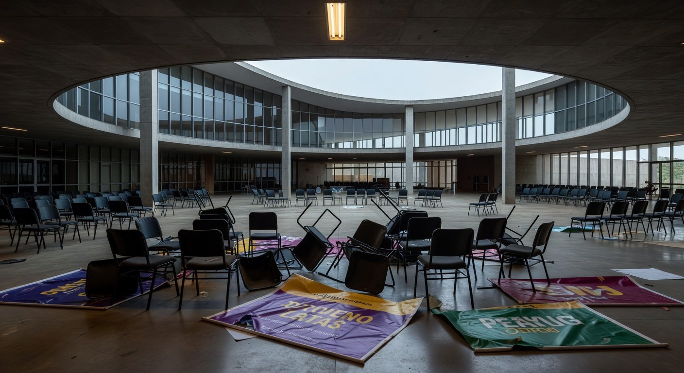 Auditório vazio na CLDF com falhas crônicas na 3ª Semana da Mulher, apesar do foco em empreendedorismo.