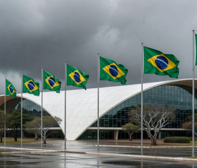 Edifício da CLDF em Brasília sob céu nublado, com relógio simbolizando desperdício de tempo em homenagens a corretores de seguros durante crises.