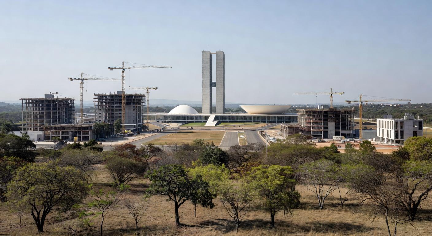 Vista panorâmica da Esplanada dos Ministérios em Brasília, representando novas regiões administrativas e investimentos no Distrito Federal.