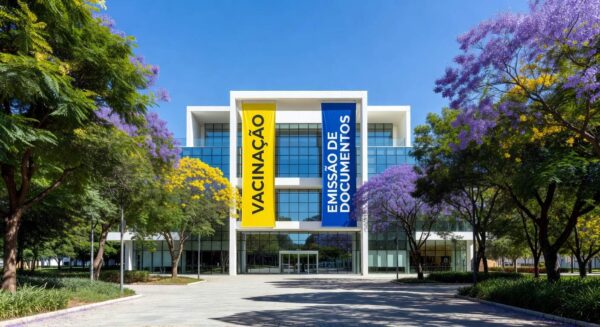 Fachada do Terraço Shopping em Brasília com indícios do Projeto Na Sua Hora oferecendo serviços públicos essenciais.