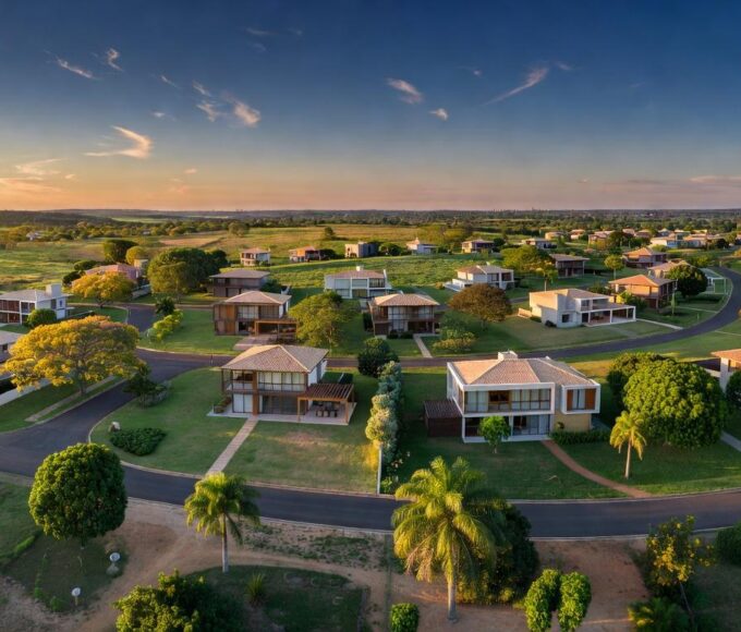 Vista do bairro Park Way em Brasília, com casas e áreas verdes, representando debate sobre mudanças na LUOS.