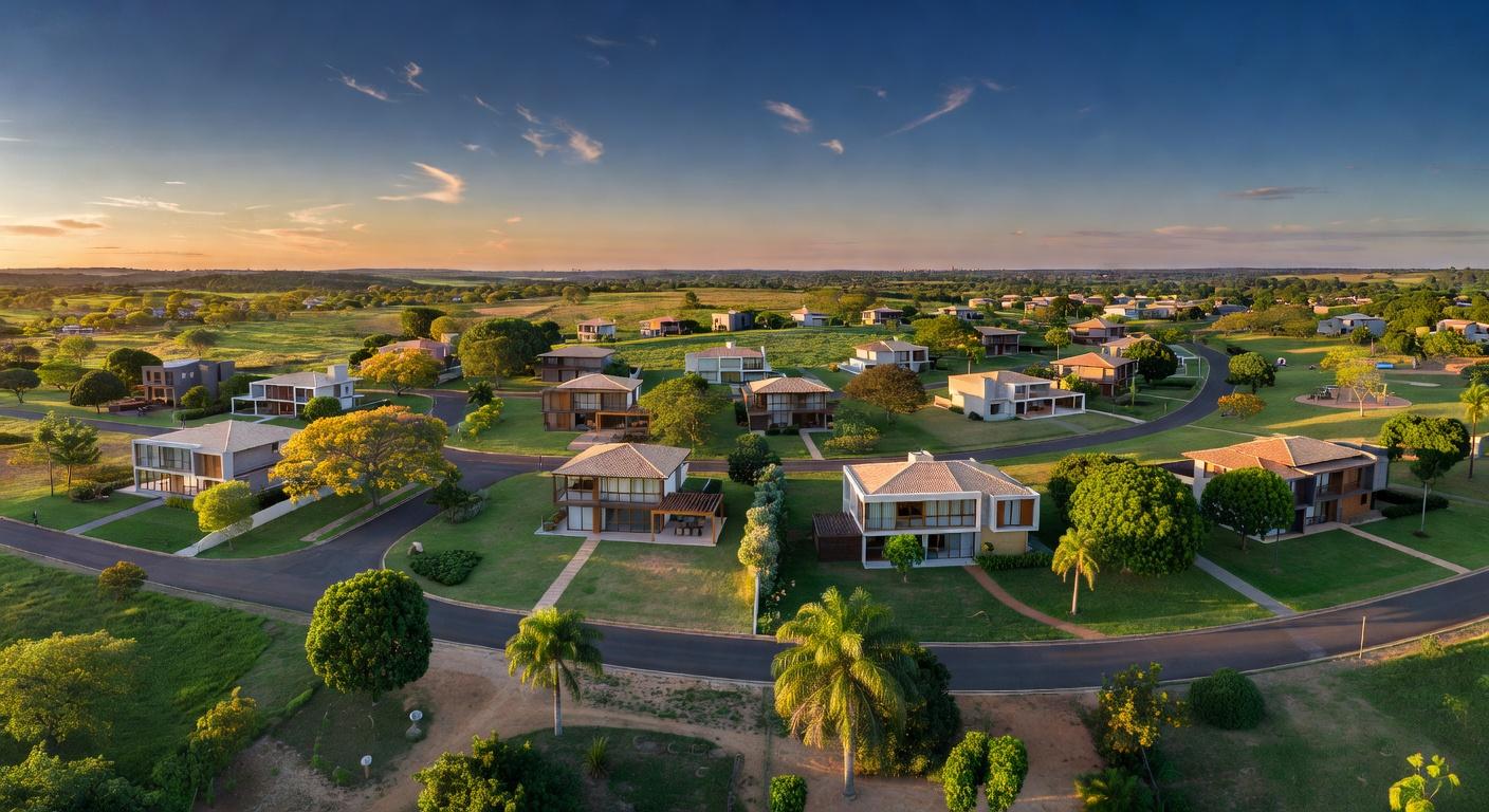 Vista do bairro Park Way em Brasília, com casas e áreas verdes, representando debate sobre mudanças na LUOS.
